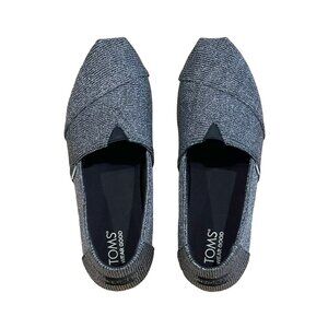 Metallic Knit Slip-On Flats Women’s 8.5 Gray Silver Sparkle Alpargata